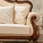 Carved Scroll-arm Ivory Living Room Seating