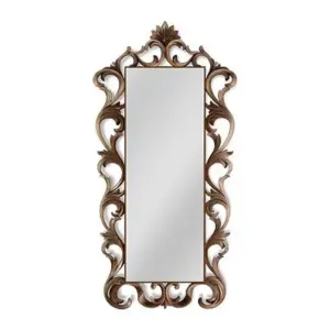 Dark-tone Scroll-detail Tall Mirror