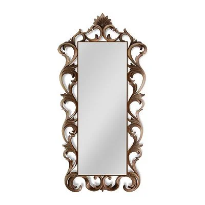 Dark-tone Scroll-detail Tall Mirror
