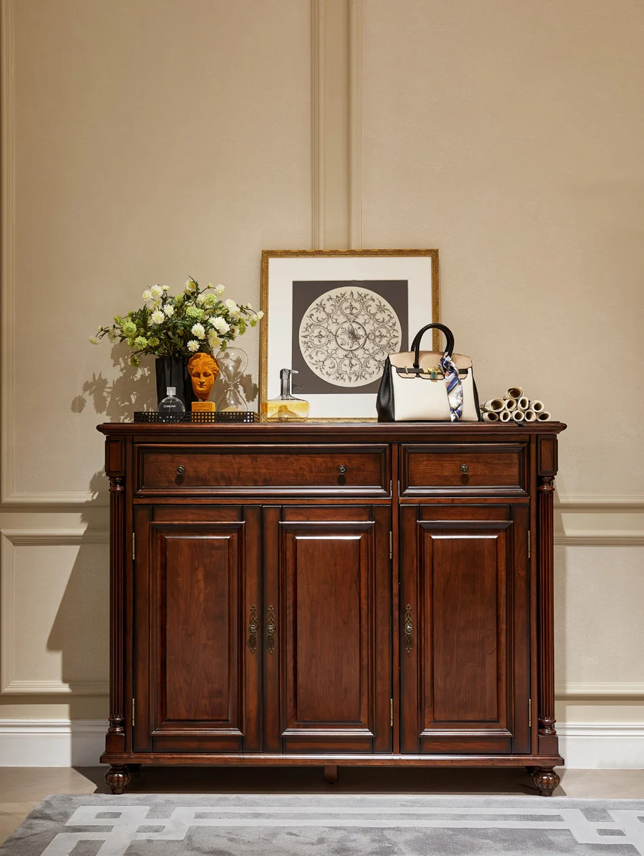 Dark-tone Three-door Framed Sideboard