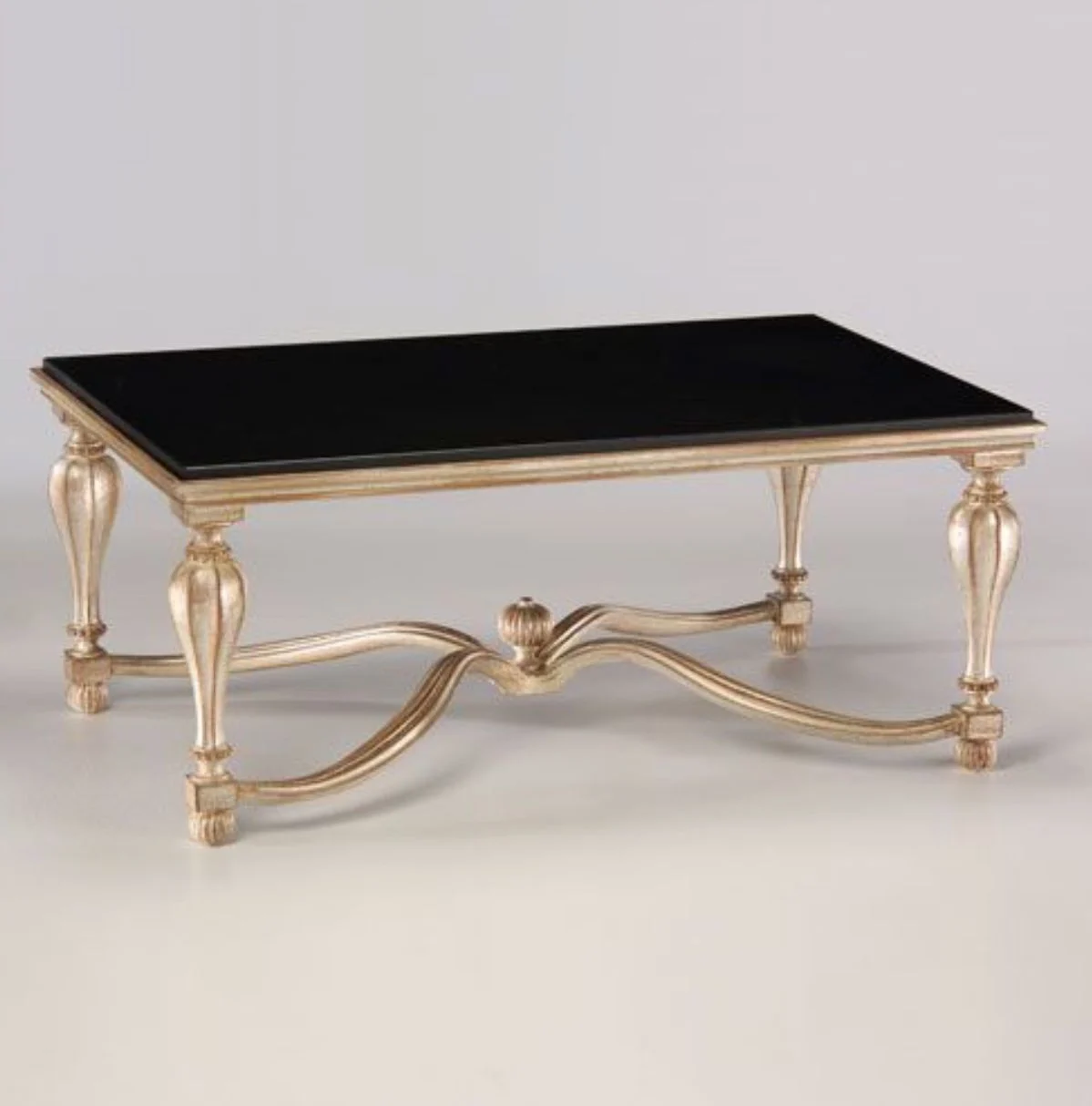 Black Gold-accent Rectangular Coffee Table