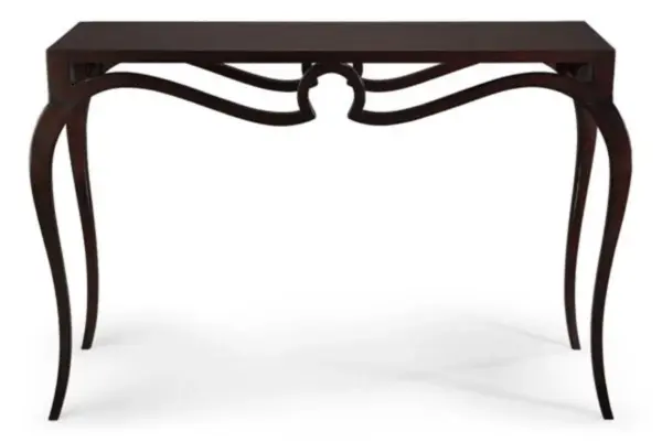 Dark-tone Openwork Curved Console Table