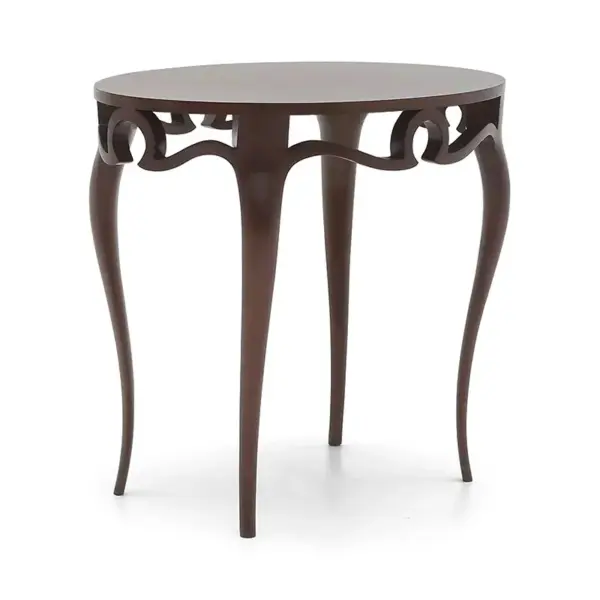 Dark-tone Round Curved Side Table