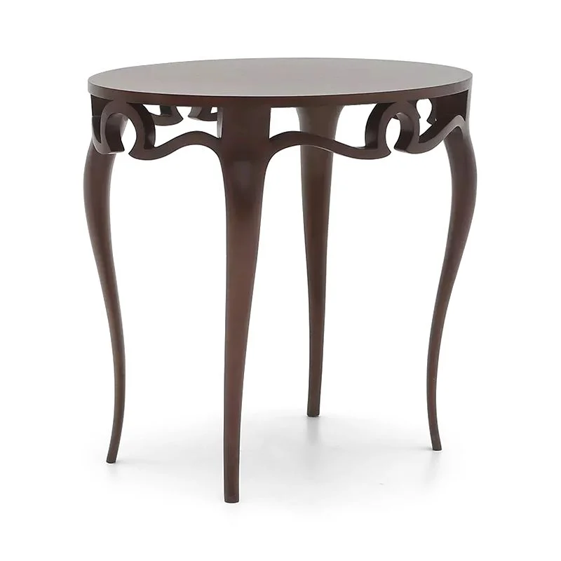 Dark-tone Round Curved Side Table