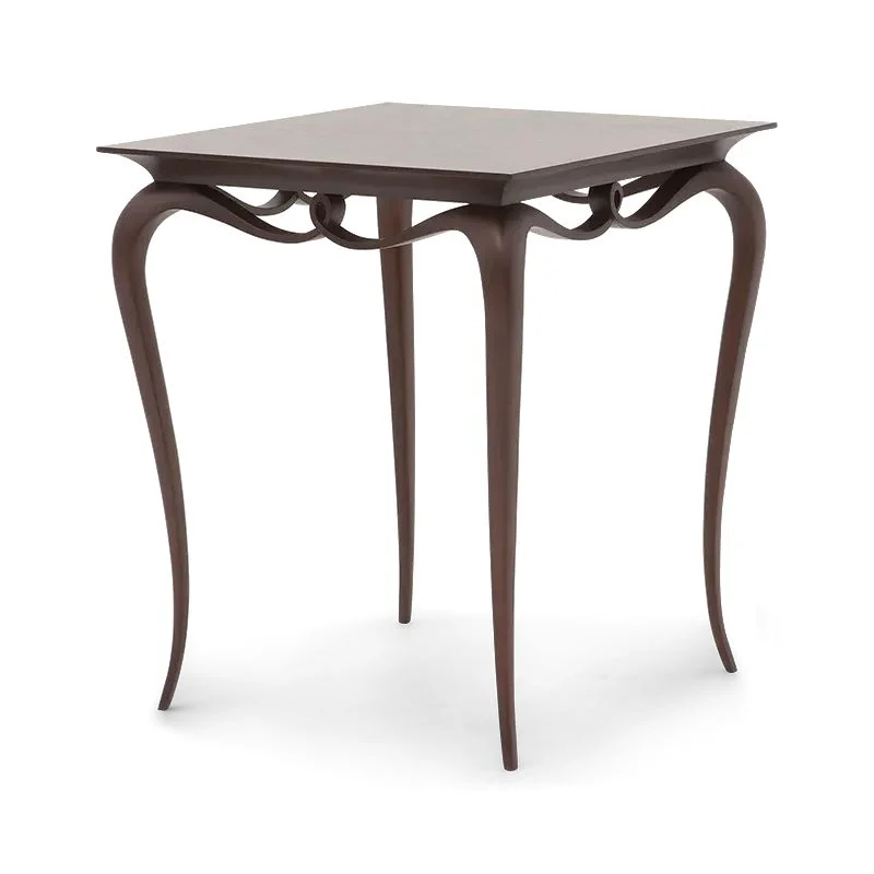 Dark-tone Square Curved Side Table