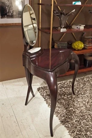 Dark-tone Open-back Curved Dining Chair
