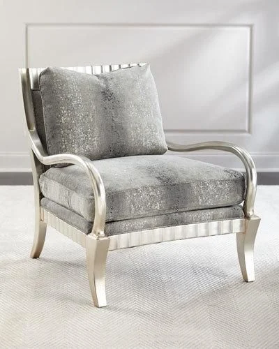 Grey Piped Framed Lounge Chair