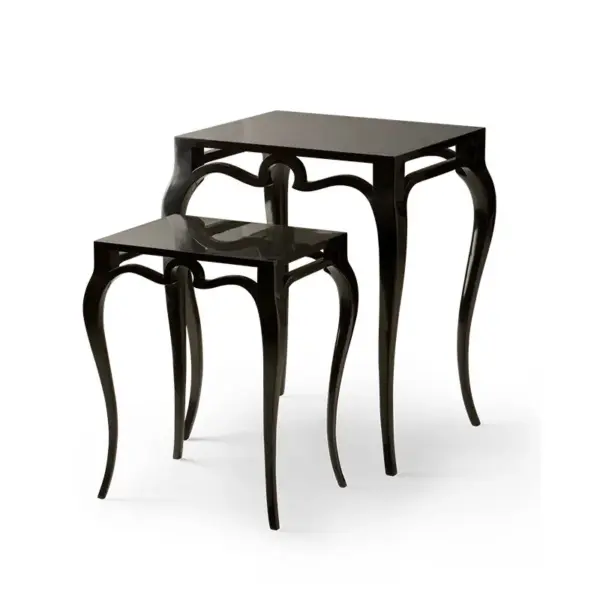 Dark-tone Nesting Curved Side Table