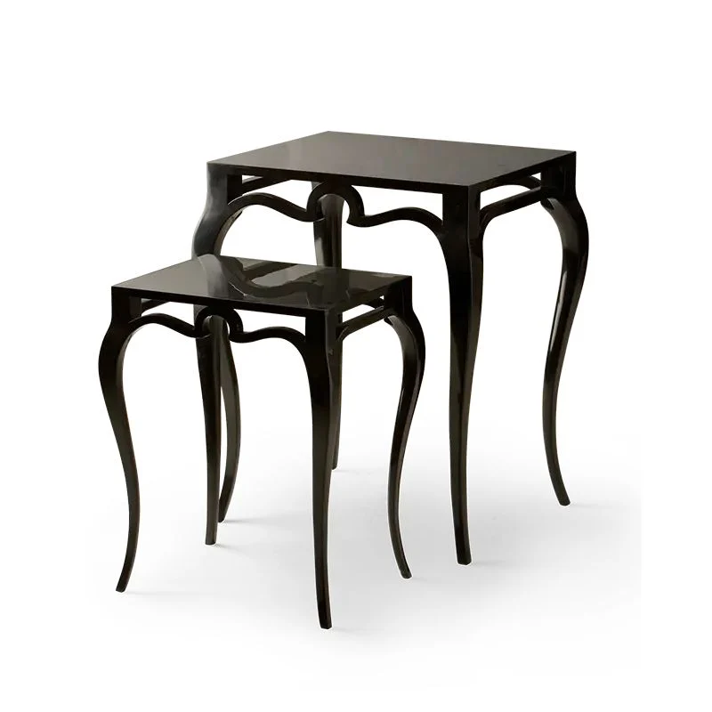 Dark-tone Nesting Curved Side Table
