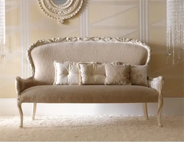 Ivory Carved High-back Sofa