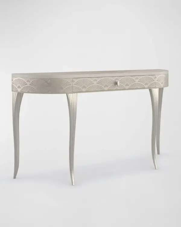 Ivory Slender Fluted Console Table