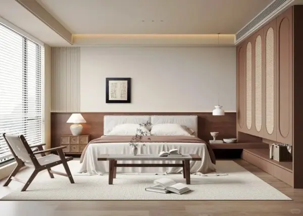 Brown Framed Low-profile Bed
