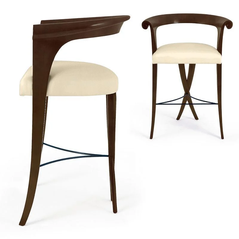 Dark-tone Curved High-seat Stool