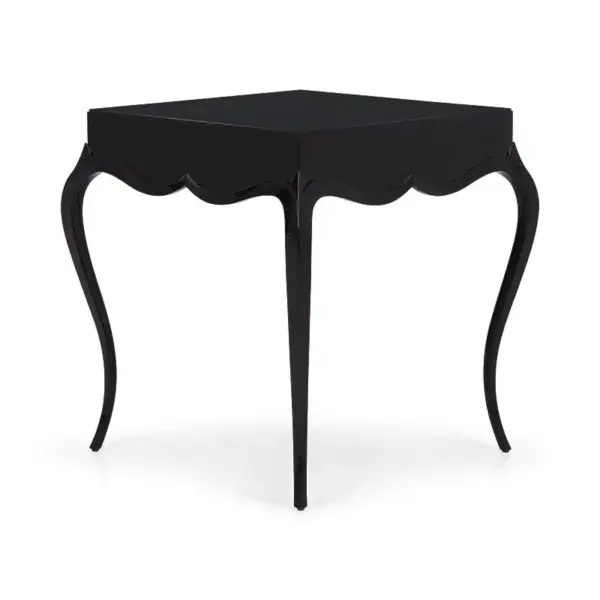 Black Square Curved Side Table