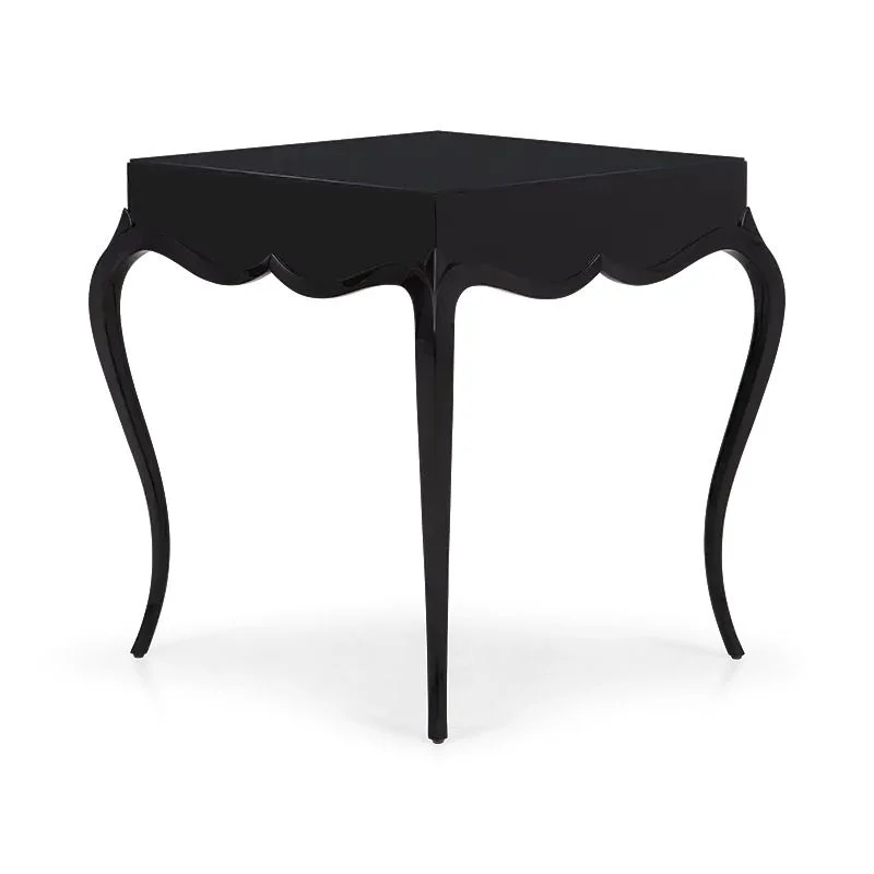 Black Square Curved Side Table