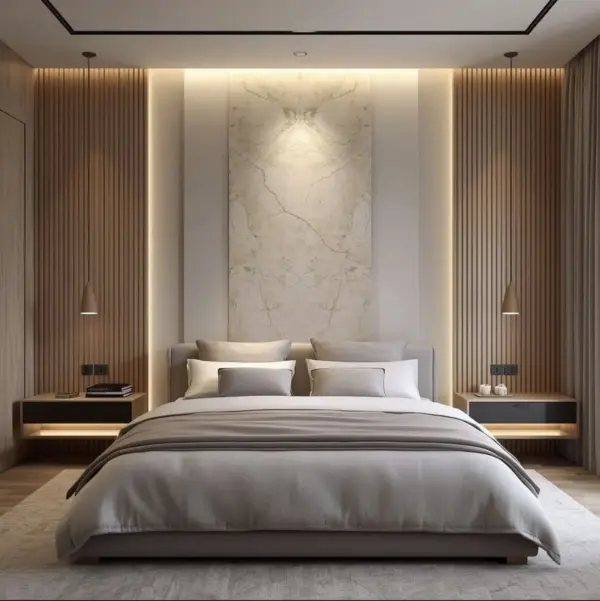 Grey High-back Square Bed