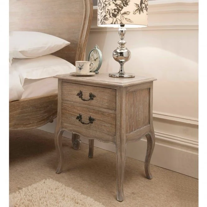Brown Drawer Curved Bedside Cabinet