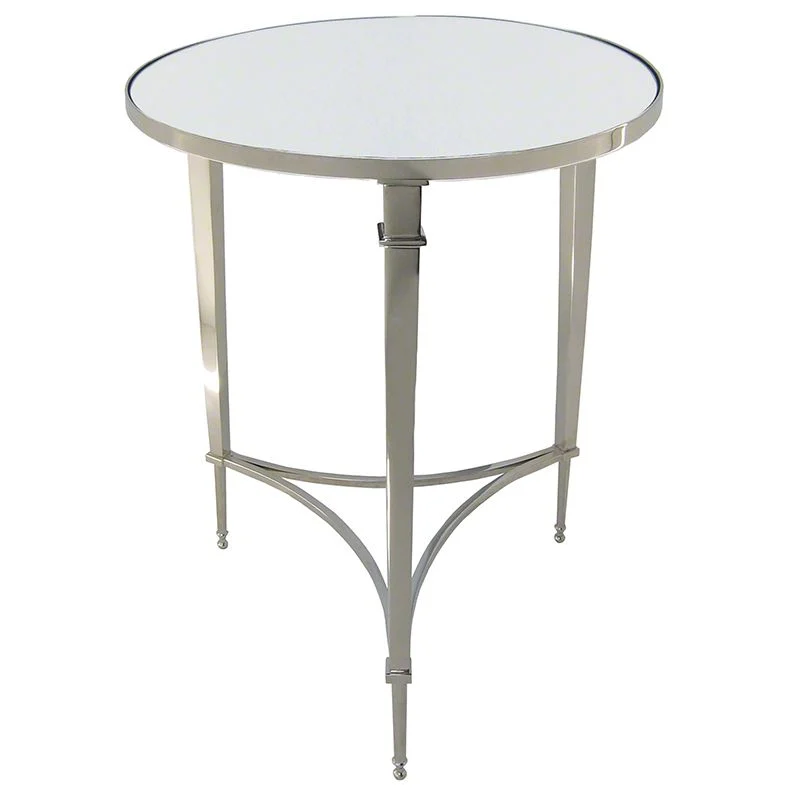Silver-accent Round Slender Side Table