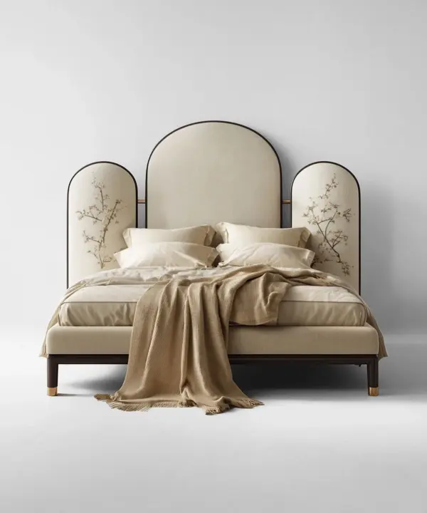 Ivory Arched Framed Bed