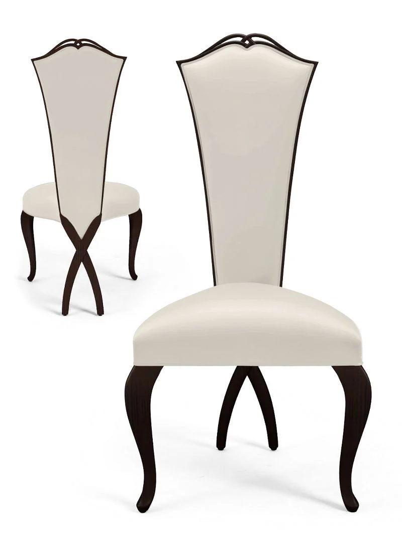 Ivory Shield-back Dark-tone Dining Chair