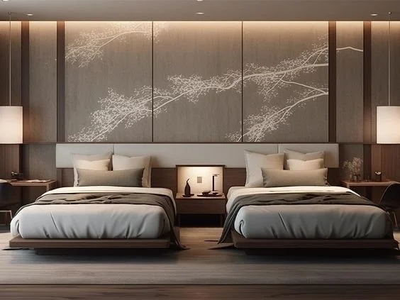Grey Twin-room Low-profile Bed