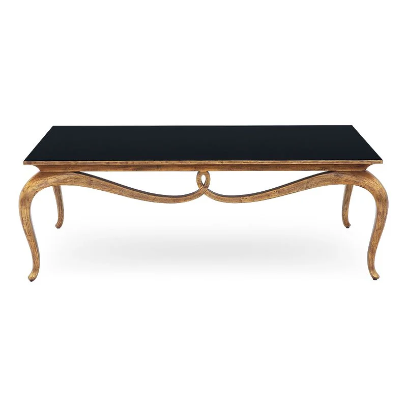 Black Gold-accent Slender Coffee Table