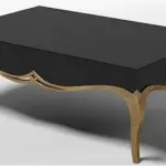 Black Square Gold-accent Coffee Table