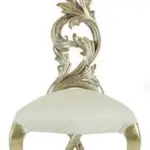 Gold-accent Scroll-detail High-back Lounge Chair