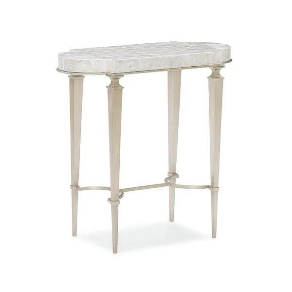 Ivory Oval Slender Side Table