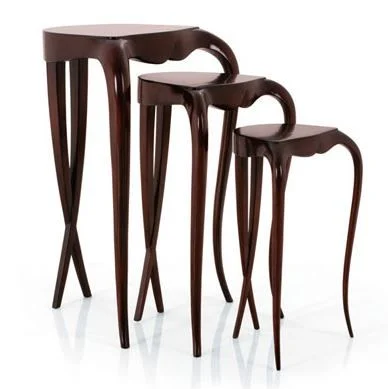 Dark-tone Nesting High-seat Side Table
