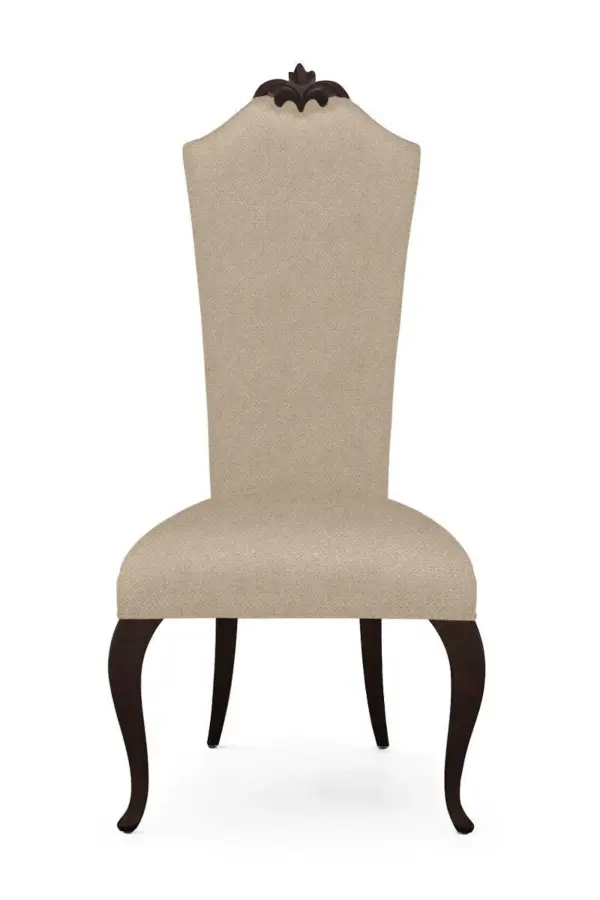 Beige Crown-back High-back Dining Chair