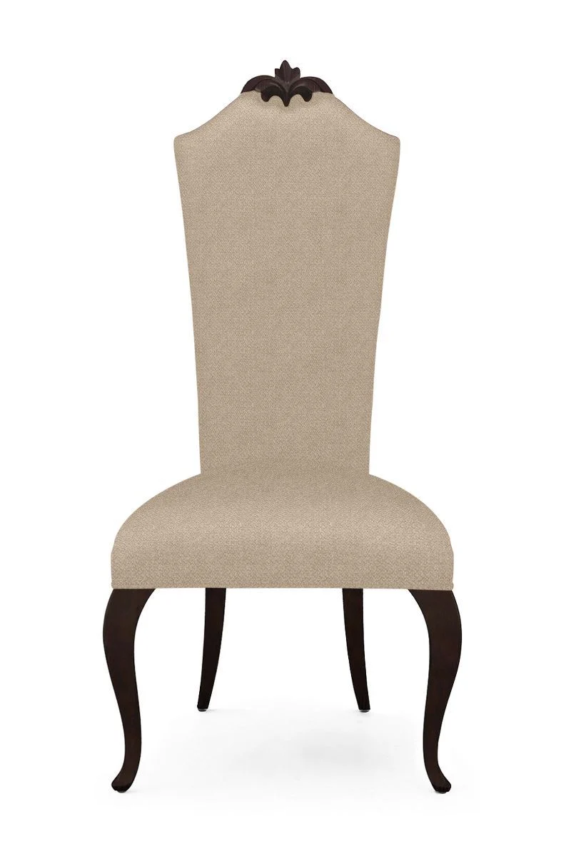 Beige Crown-back High-back Dining Chair