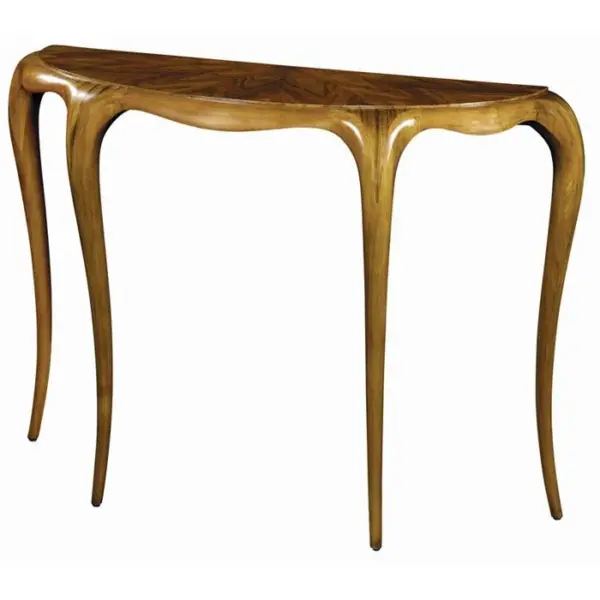 Gold-accent Slender Curved Console Table