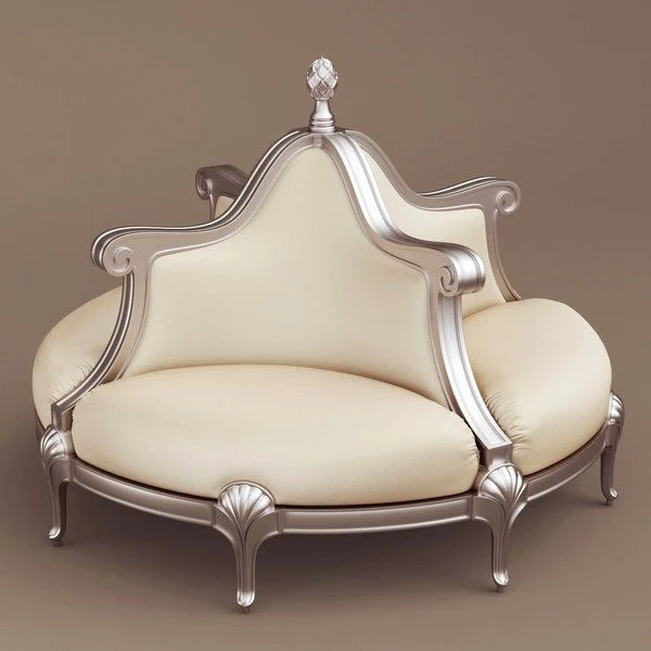 Ivory Triangular Framed Lounge Chair