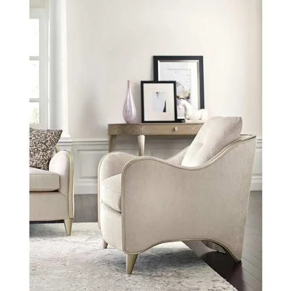 Ivory Rounded Dark-tone Lounge Chair