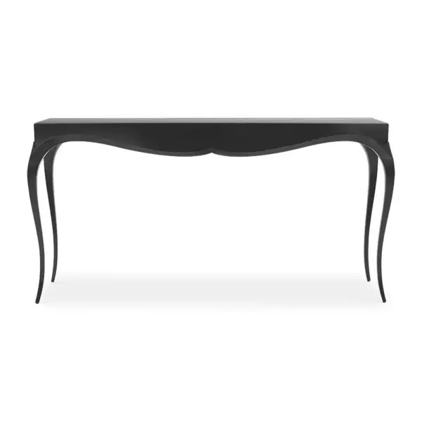 Black Slender Curved Console Table