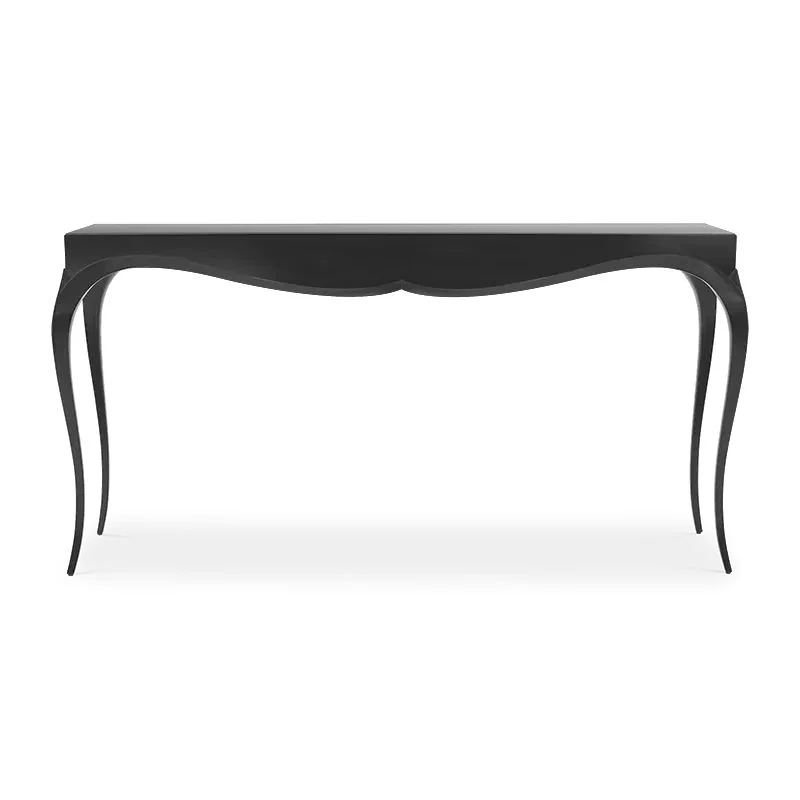 Black Slender Curved Console Table