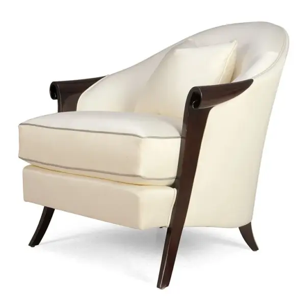 Ivory Rounded Dark-tone Lounge Chair