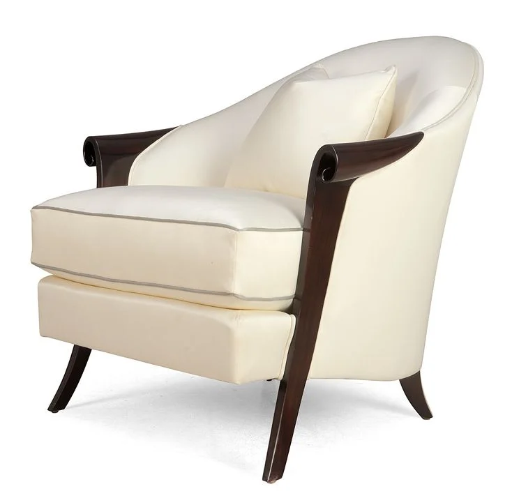 Ivory Rounded Dark-tone Lounge Chair