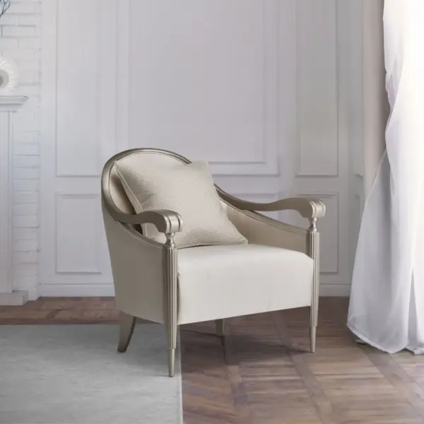 Ivory Rounded Framed Lounge Chair