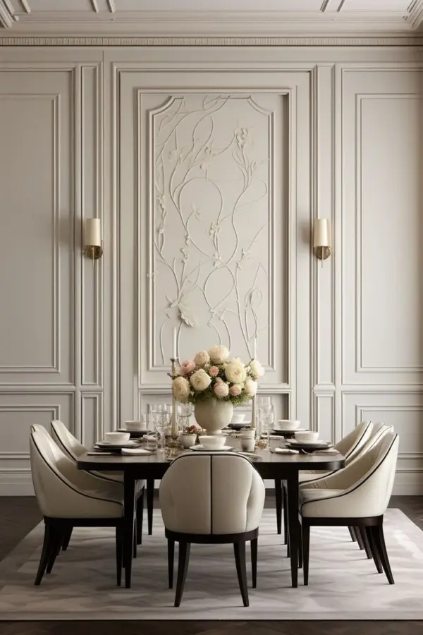 Dark-tone Rectangular Rounded Dining Table