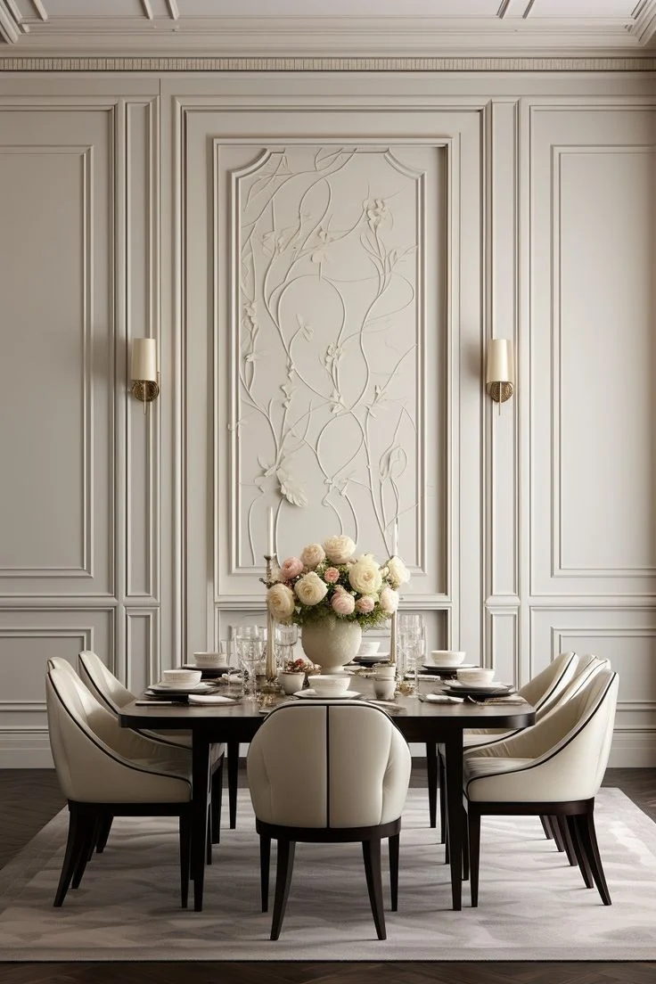 Dark-tone Rectangular Rounded Dining Table