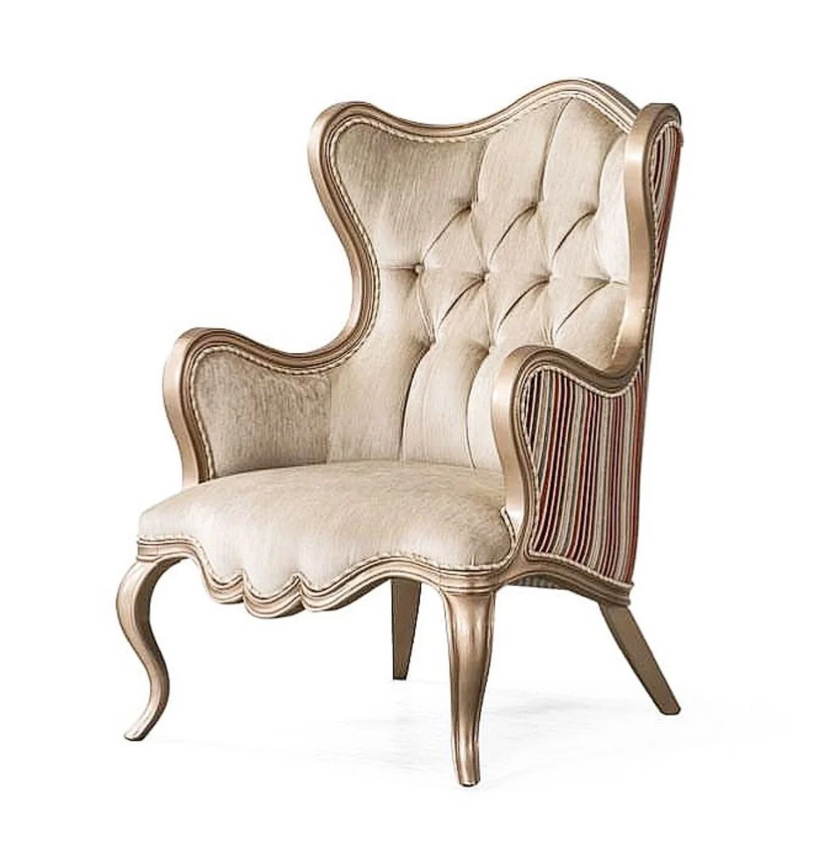 Ivory Button-tufted Wingback Lounge Chair