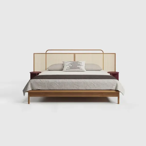Beige Framed Linear Bed