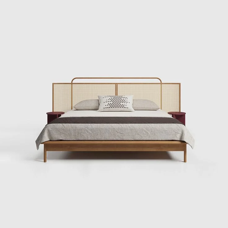 Beige Framed Linear Bed