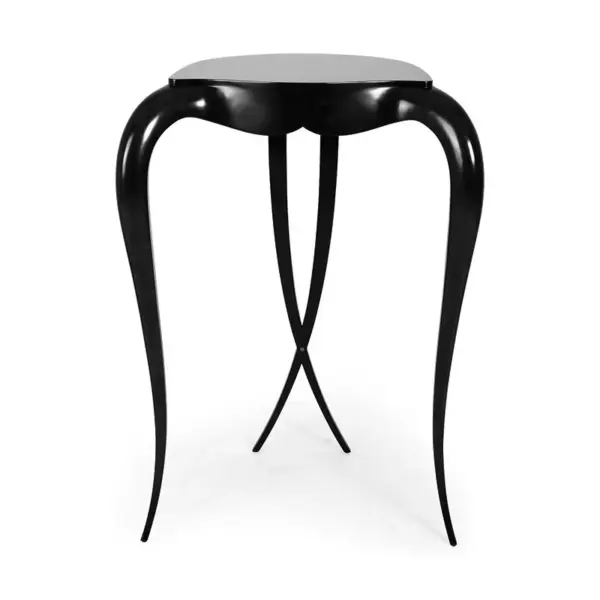 Black Round Crossed-leg Side Table