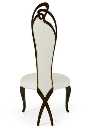 Ivory Loop-detail High-back Dining Chair