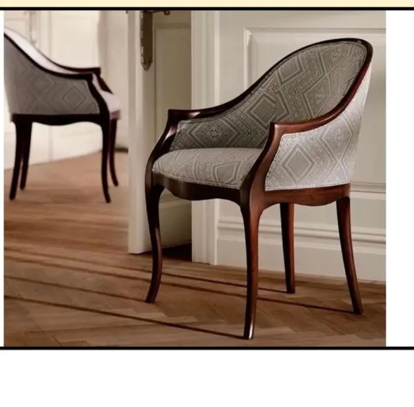 Brown Woven-look Curved Dining Chair