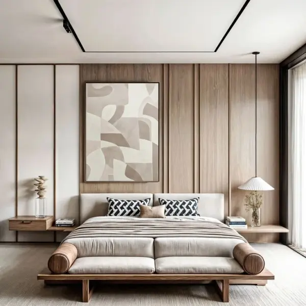 Grey Dark-tone Linear Bed