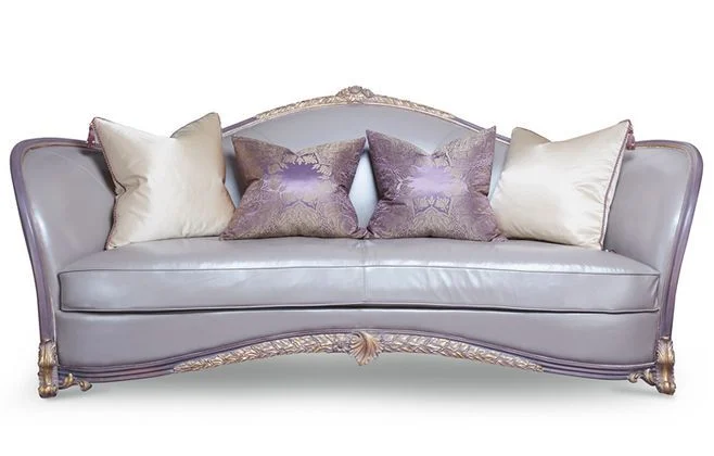 Purple Scalloped Framed Sofa